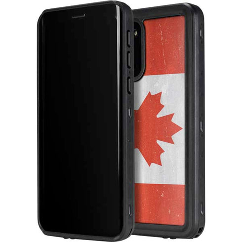 Canada Flag Distressed Galaxy S20 Plus Waterproof Case